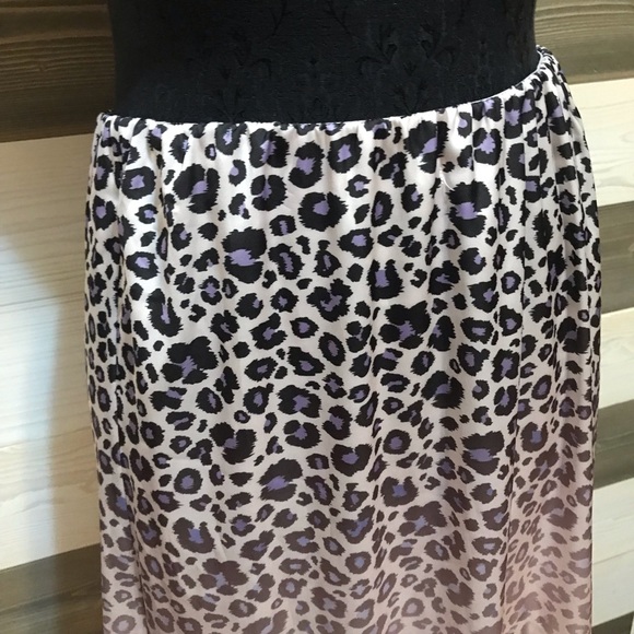WD•NY ⚜️ Satin Feel Hombre Leopard Skirt Midi Skirt - Picture 4 of 10